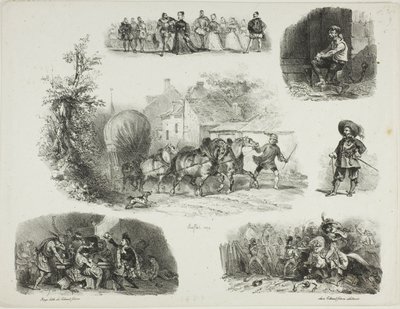 Feuille de croquis - Denis Auguste Marie Raffet