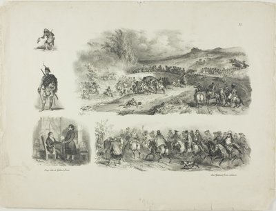Feuille de croquis - Denis Auguste Marie Raffet