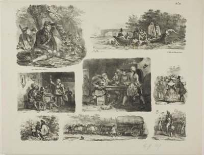 Feuille de croquis - Denis Auguste Marie Raffet