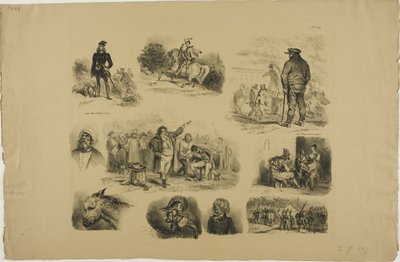 Feuille de croquis - Denis Auguste Marie Raffet