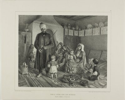 Famille tartare chez eux, Kapskhor, Crimée, 21 octobre 1837 - Denis Auguste Marie Raffet