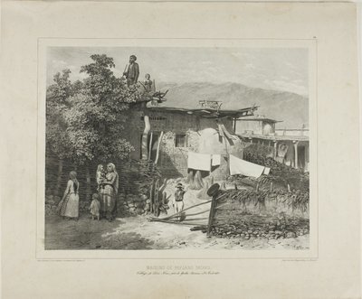 Maisons de paysans tartares dans le village de Déré-Koui, près de Yalta, Crimée, 31 août 1837 - Denis Auguste Marie Raffet