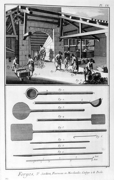 Une forge, fourneau, coulée dans le moule, 1751-1777 - Denis Diderot