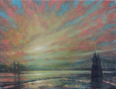 Coucher de soleil au pont de Hammersmith, 2022 - Derek Hare