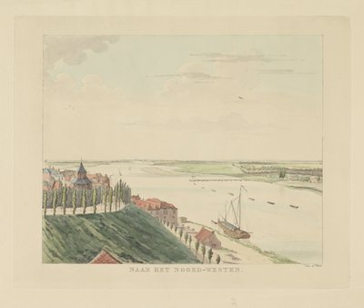 Vue du Valkhof et de la Waal au nord-ouest de Nimègue (Vues autour de la ville de Nimègue, Panorama de Gelderland) - Derk Anthony van de Wart