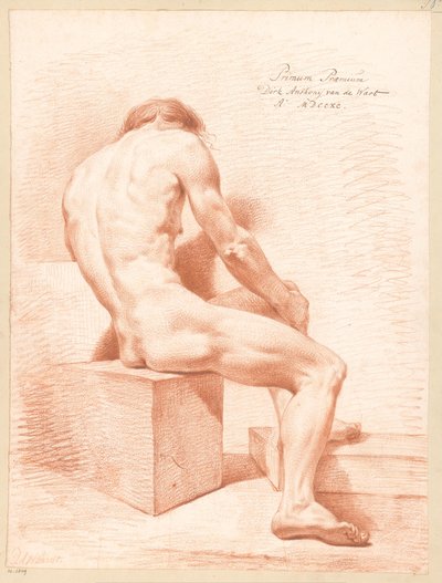 Homme nu assis, vu de dos (1er prix 1790) - Derk Anthony van de Wart