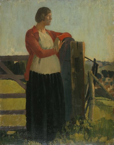 Lyndra, Coucher de soleil, Aldbourne (huile sur panneau) - Derwent Lees