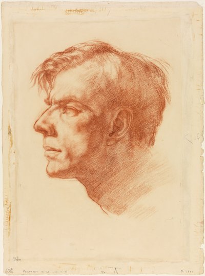 Portrait de John Fothergill, vers 1907 (sanguine sur papier) - Derwent Lees