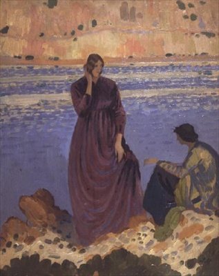Deux filles au bord de la mer - Derwent Lees