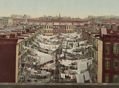 Une lessive du lundi, New York, vers 1900 - Detroit Photographic Co.
