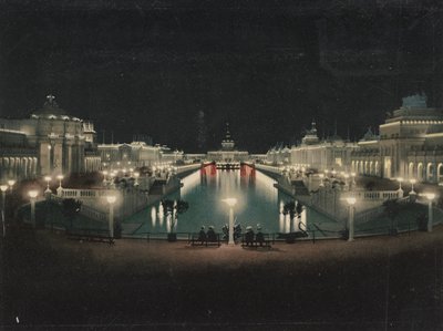 Cour principale illuminée, Exposition Trans-Mississippi, 1898 - Detroit Photographic Co.