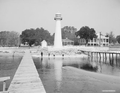 Phare de Biloxi, Biloxi, Mississippi, USA, vers 1906 - Detroit Publishing Co.