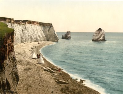 Arche de Freshwater Bay et rochers du Cerf, île de Wight, Angleterre - Detroit Publishing Co.