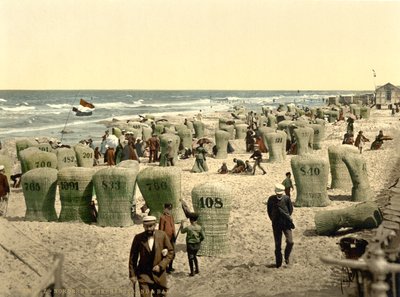 Lieu de baignade pour hommes, Norderney, Allemagne, vers 1900 (photochromie) - Detroit Publishing Co.