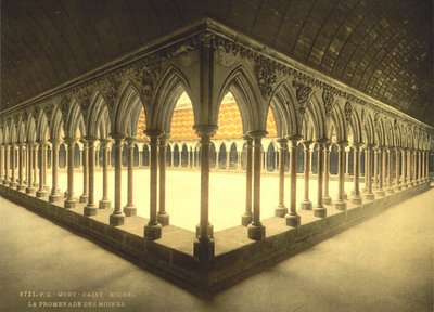 Promenade des moines, Mont Saint-Michel, France, impression photochrome, c.1900 - Detroit Publishing Co.