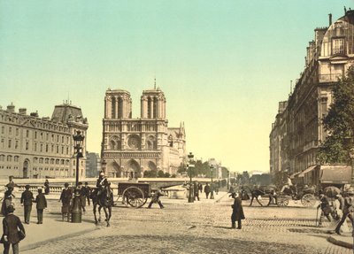 Notre-Dame et le pont Saint-Michel, Paris, France, c.1900 - Detroit Publishing Co.