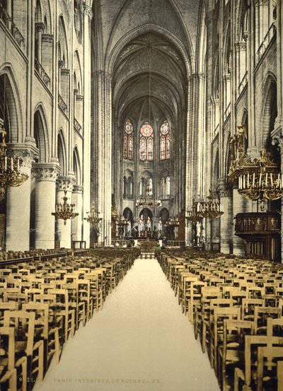 Notre-Dame, intérieur, Paris, France - Detroit Publishing Co.