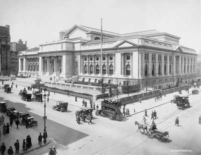 Bâtiment de la bibliothèque publique, New York City, USA, vers 1915 - Detroit Publishing Co.