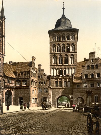 Arc de la tour, Lübeck, Allemagne, c.1900 - Detroit Publishing Co.