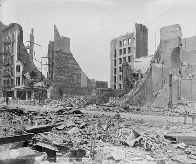 Rue Turk depuis le coin des rues Market et Mason, San Francisco - Detroit Publishing Co.