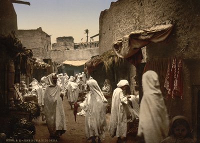 Rue algérienne à Sidi Okba, vers 1899 (photochromie) - Detroit Publishing Co.