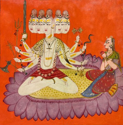 Sadashiva adoré par Parvati - Devidasa