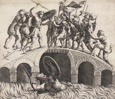 Horatius Coclès se Sauvant à la Nage, 16ème siècle - Diana Mantuana