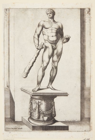 Hercule avec les pommes dorées des Hespérides - Diana Scultori