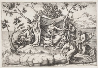 Latone donne naissance à Apollon et Diane sur l
