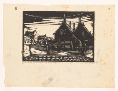 Maisons sur le boulevard à Scheveningen - Dick Ket (signed by artist)