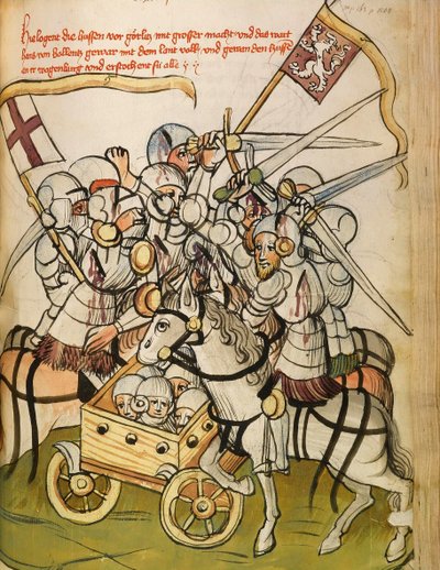 Scène de bataille pendant les croisades des catholiques contre les hussites - Diebold (workshop) Lauber