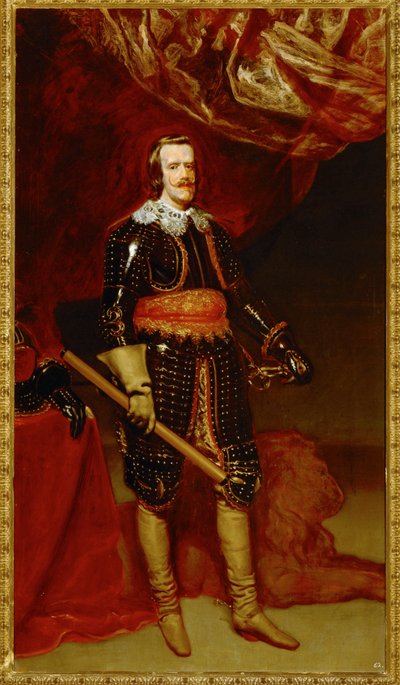 Philippe IV en armure, avec un lion à ses pieds ... (peinture sur toile) - Diego Rodriguez de Silva y Velazquez