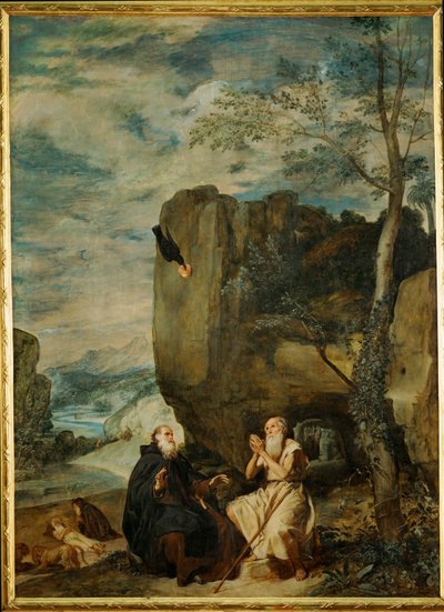 Saint Antoine le Grand et Saint Paul, le premier ermite, vers 1642 (peinture sur toile) - Diego Rodriguez de Silva y Velazquez