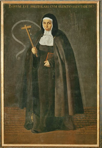 La vénérable mère Jeronima de la Fuente, moniale du monastère Santa Isabel de los reyes ... (peinture sur toile) - Diego Rodriguez de Silva y Velazquez