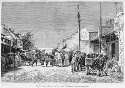 Résidence française à Hanoï. Gravure de Lancelot, d