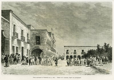 Palais municipal de Valladolid. Gravure par Lancelot pour illustrer l