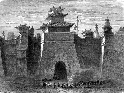 Murs et porte de Pékin, Chine - Dieudonne Auguste Lancelot
