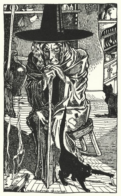 La sorcière elle-même (gravure) - Dion Clayton Calthrop
