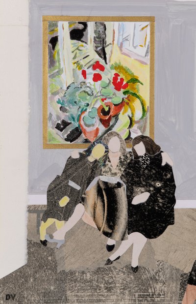 Friends  the black dog (collage) - Dione Verulam