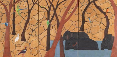 Jungle, Inde, 2020 (huile sur toile) - Dione Verulam