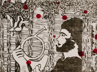 Siegfried, les oiseaux des bois et le sang du dragon, Ring Cycle de Wagner (gravure sur bois) - Dione Verulam