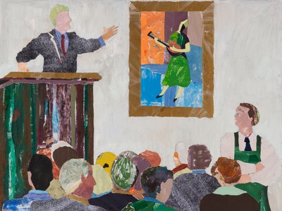 Le joueur de mandoline, 2020 (collage) - Dione Verulam