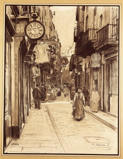 Rue Plateria vers la place des Anges, Barcelone - Dionisio Baixeras Verdaguer