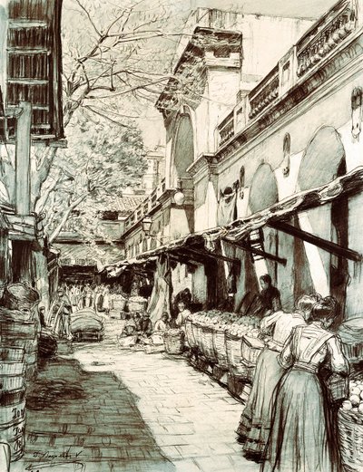 La place du marché de Sainte-Catherine à Barcelone - Dionisio Baixeras Verdaguer