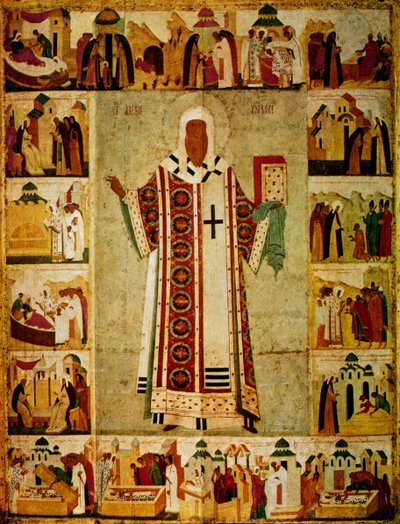 Métropolite Alexis entouré de scènes de sa vie, russe, 1480 - Dionisy