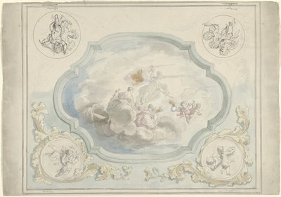 Projet pour une peinture de plafond avec Charitas et Pax - Dionys van Nijmegen