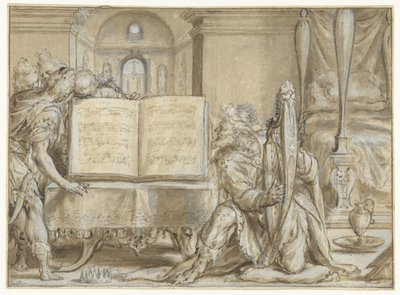David en tant que psalmiste - Dirck Barendsz.