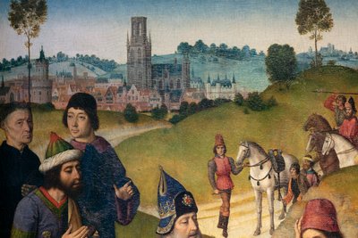 Église paroissiale (Parochiekerk Sint-Pieter). Peinture. La Cène. Dirk Bouts. 1464-1468. (détail) - Dirck Bouts