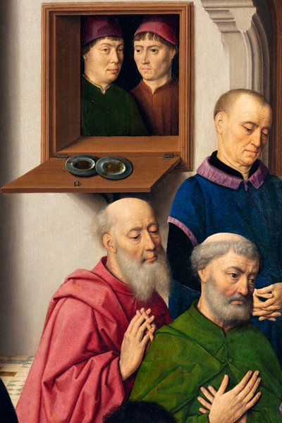 Église paroissiale (Parochiekerk Sint-Pieter). Peinture. La Cène. Dirk Bouts. 1464-1468. (détail) - Dirck Bouts