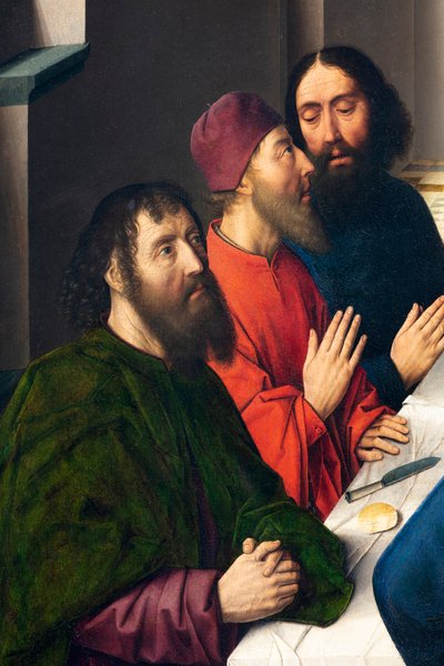 Église paroissiale (Parochiekerk Sint-Pieter). Peinture. La Cène. Dirk Bouts. 1464-1468. (détail) - Dirck Bouts